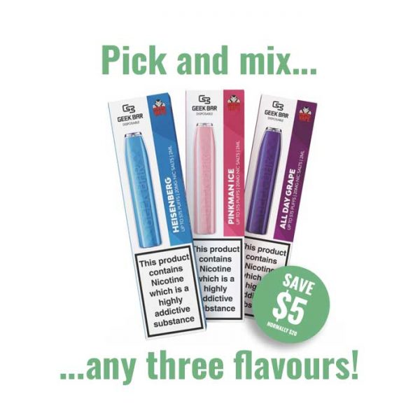 Pick & Mix Geek Bar Disposable – Vampire Vape Any 3 For $25