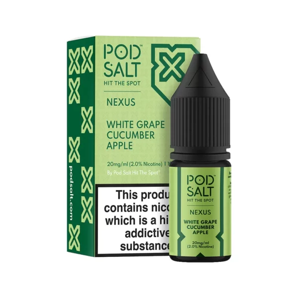Pod Salt Nexus White Grape Cucumber Apple Nic Salts 10ml – 20mg/ml
